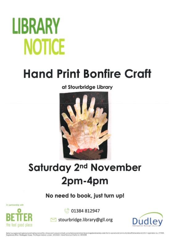 Stourbridge Library - Bonfire Handprint Craft